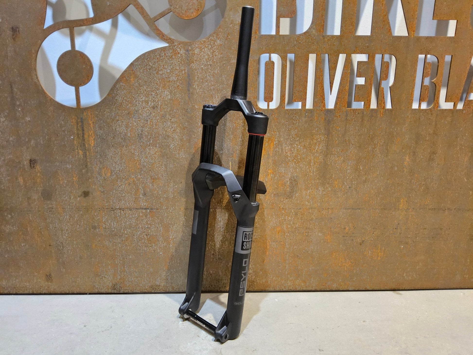 Federgabel von Rock Shox, ROCKSHOX PSYLO GOLD RC / 29" / 35MM / 160MM / BOOST / SCHWARZ MATT vor USEDBIKES - OB.DE Hintergrund