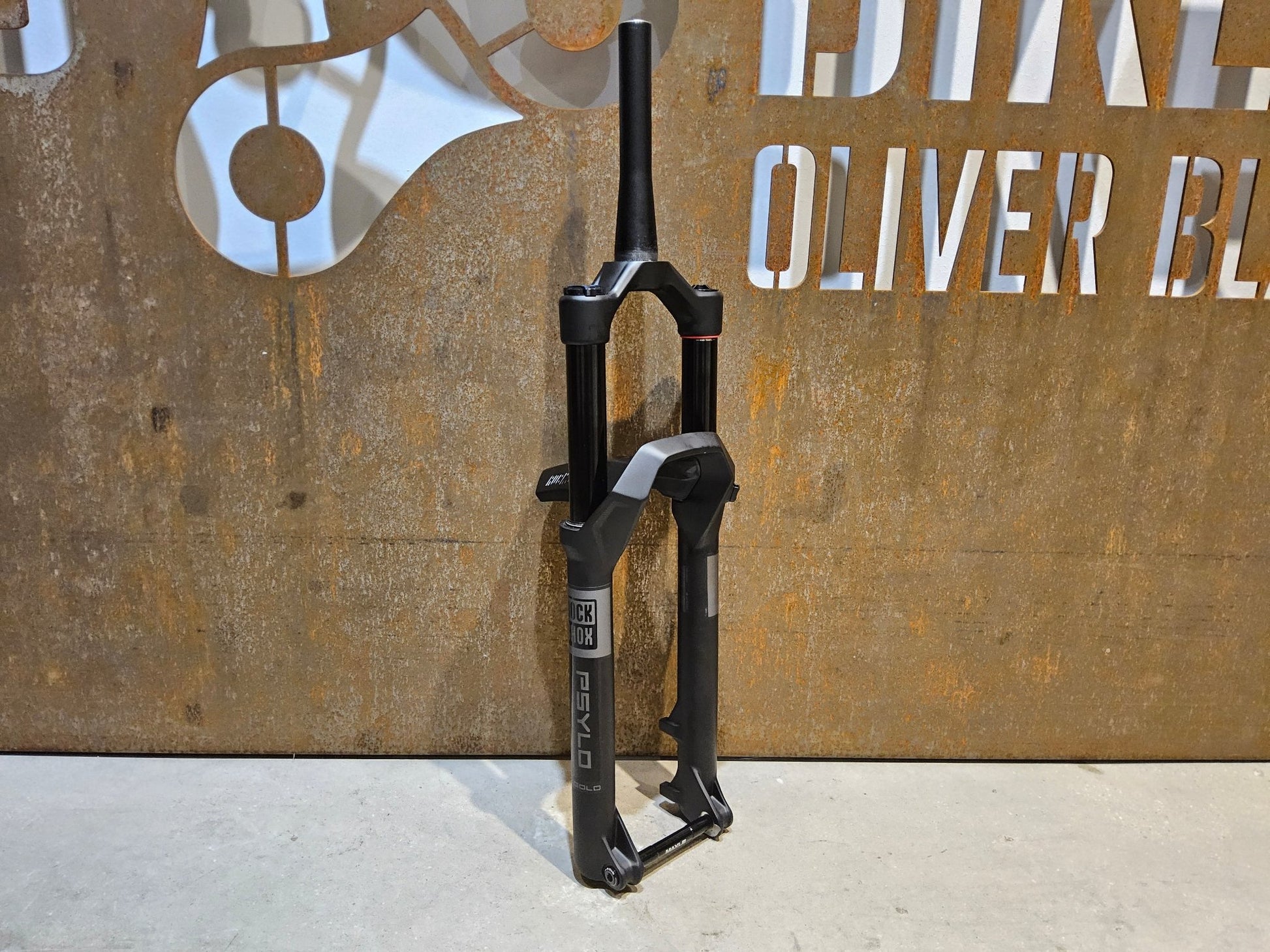 Federgabel von Rock Shox, ROCKSHOX PSYLO GOLD RC / 29" / 35MM / 160MM / BOOST / SCHWARZ MATT vor USEDBIKES - OB.DE Hintergrund