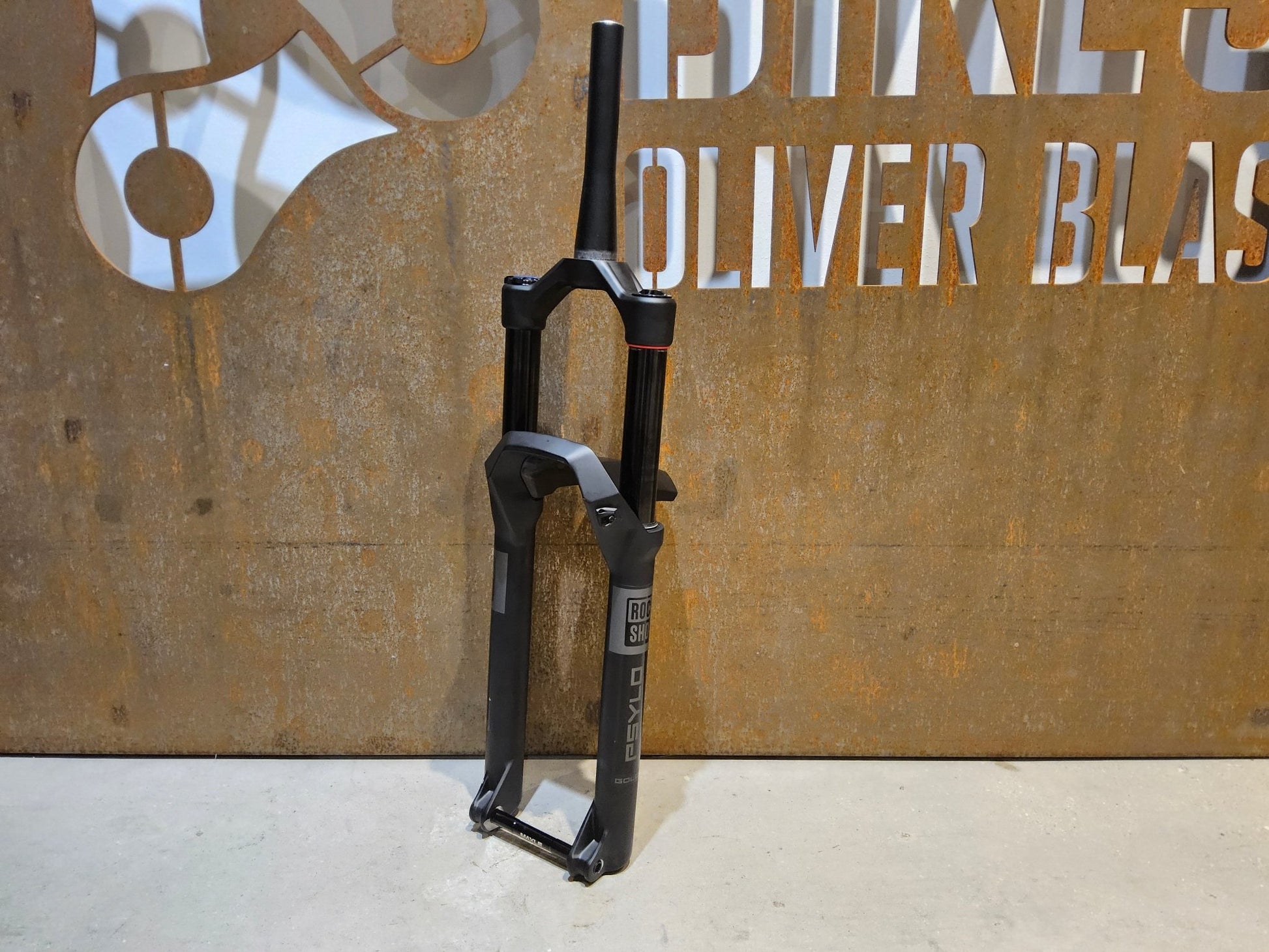 Federgabel von Rock Shox, ROCKSHOX PSYLO GOLD RC / 29" / 35MM / 160MM / BOOST / SCHWARZ MATT vor USEDBIKES - OB.DE Hintergrund