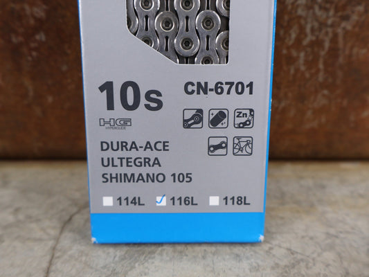 Zubehör von Shimano, SHIMANO ULTEGRA CN - 6701 KETTE / 10 - FACH / 116 GLIEDER / 2X10 - FACH vor USEDBIKES - OB.DE Hintergrund