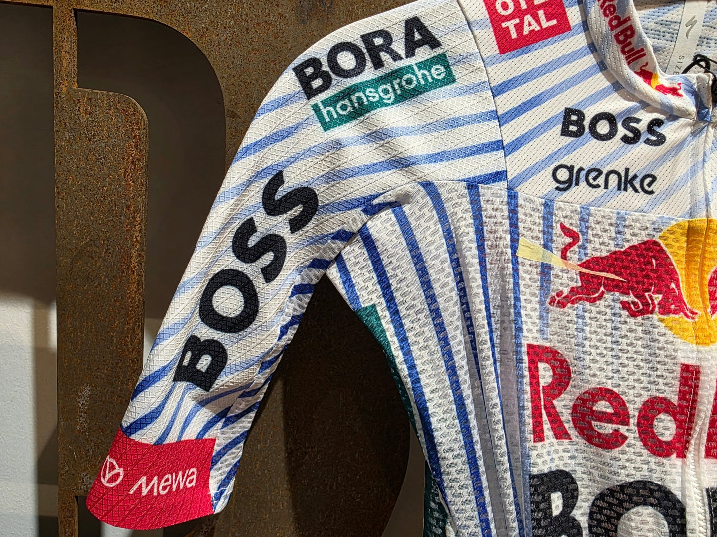Anzug - BOH von Specialized, SPECIALIZED RED BULL - BORA HANSGROHE LIGHTWEIGHT SKIN SUIT TDF / EINTEILER vor USEDBIKES - OB.DE Hintergrund