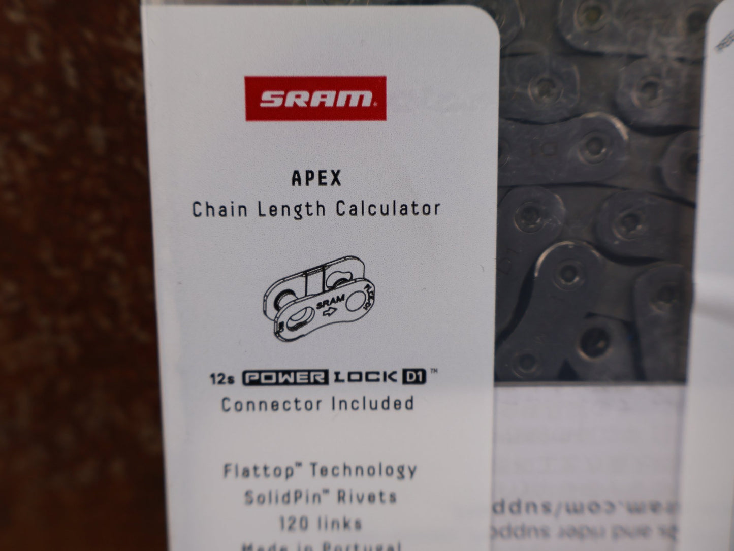 Zubehör von Sram, SRAM APEX KETTE / 12 - FACH / FLATTOP / 120 GLIEDER / INKL. POWERLOCK vor USEDBIKES - OB.DE Hintergrund