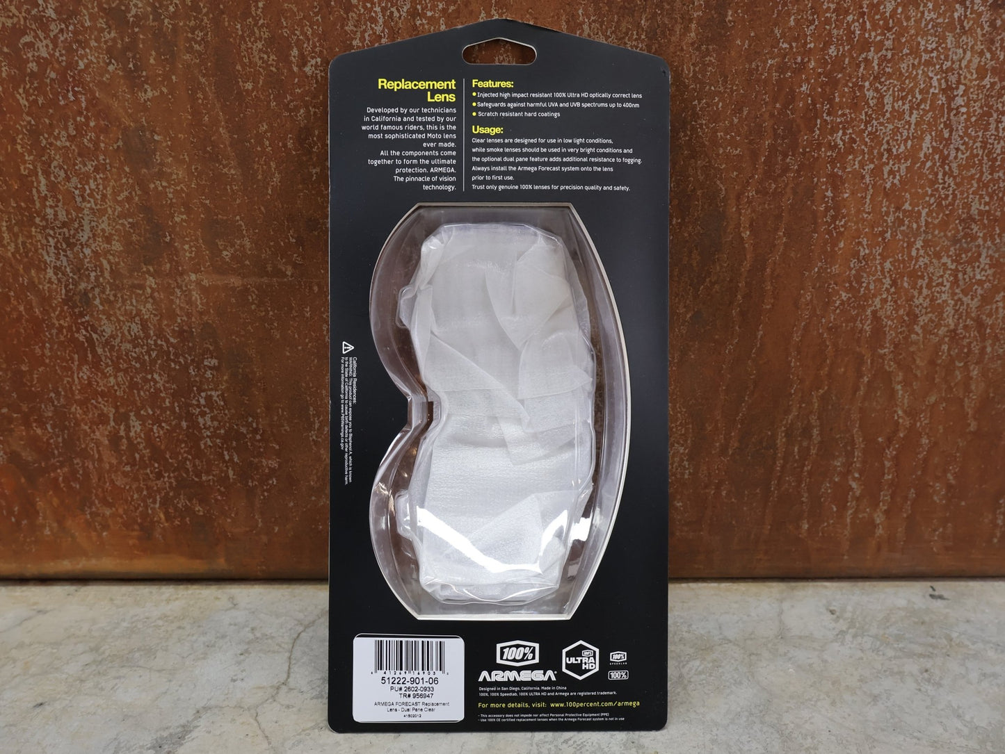 Brillen Zubehör & Ersatzteile von 100%, 100% – ARMEGA FORECAST DUAL PANE REPLACEMENT LENS / CLEAR / MX & MTB BRILLE vor USEDBIKES - OB.DE Hintergrund