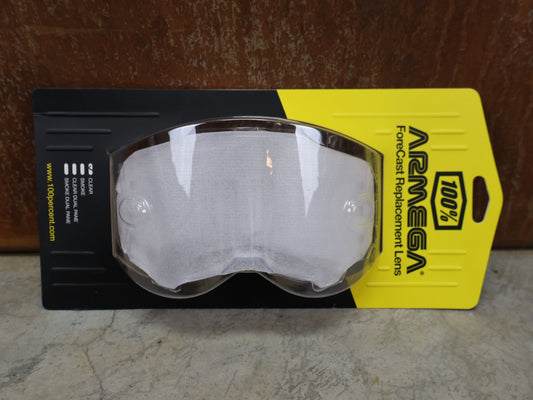 Brillen Zubehör & Ersatzteile von 100%, 100% – ARMEGA FORECAST ROLL - OFF LENS REPLACEMENT LENS / CLEAR / MX & MTB BRILLE vor USEDBIKES - OB.DE Hintergrund