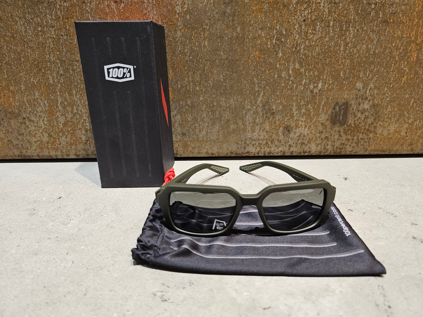 100 % SONNENBRILLE RIDELEY SOFT TACT ARMY GREEN