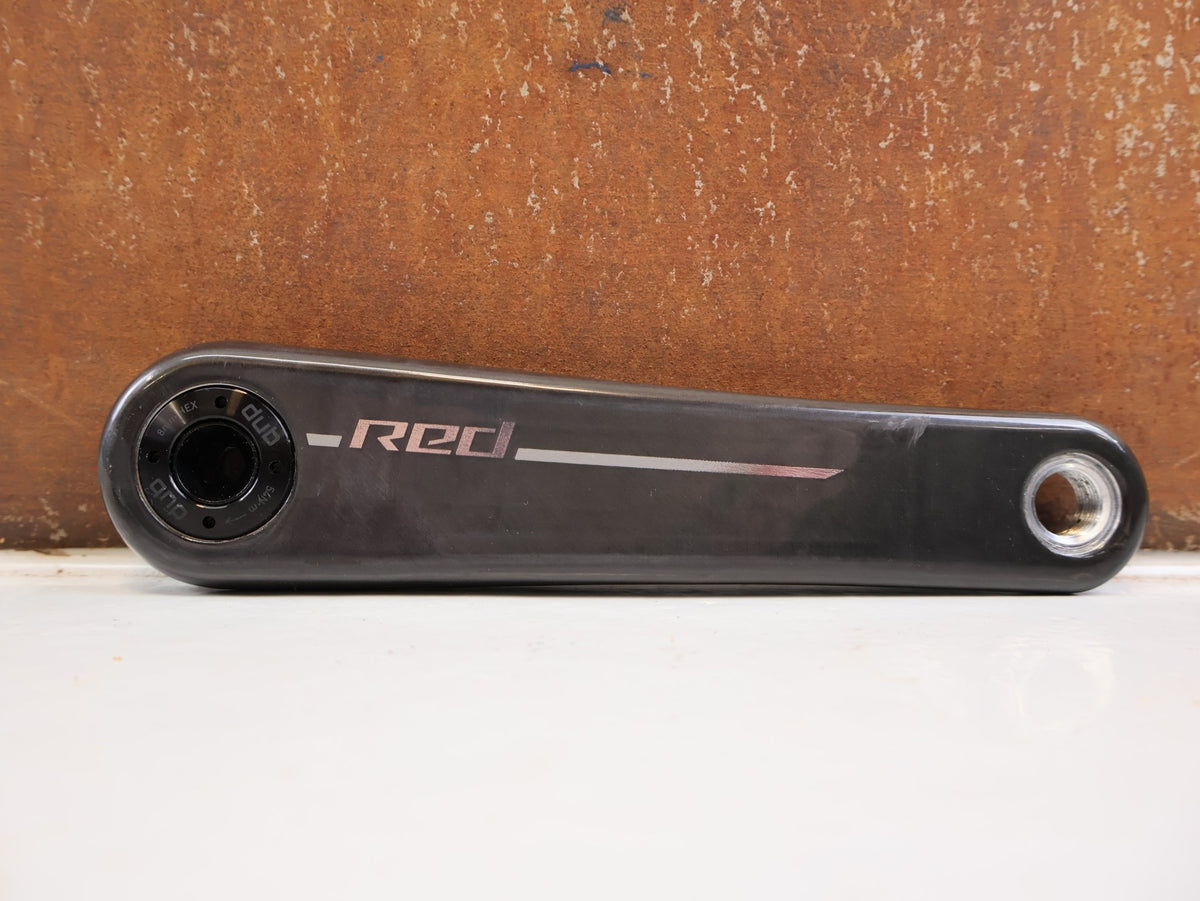 Kurbel von 4iiii, 4iiii Precision 3 SRAM RED Powermeter DUB SL 167.5mm vor USEDBIKES-OB.DE Hintergrund