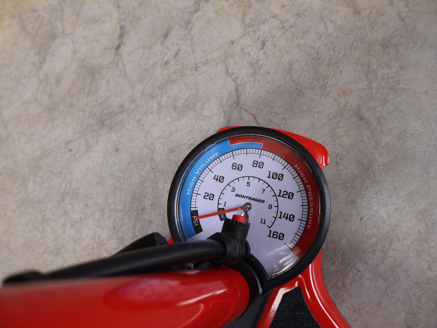 BONTRAGER DUAL CHARGER FLOOR PUMP – 160 PSI / PRESTA & SCHRADER / HIGH VOLUME HIGH PRESSURE