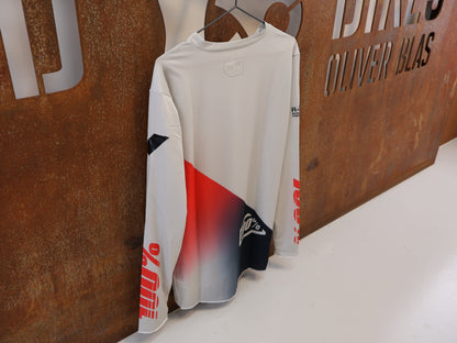 100% R-CORE-X LS JERSEY / GREY-RACER RED / DOWNHILL & ENDURO / M