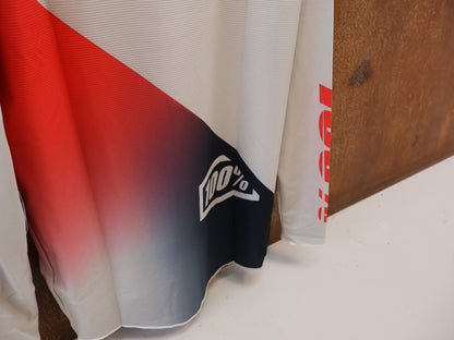 100% R-CORE-X LS JERSEY / GREY-RACER RED / DOWNHILL & ENDURO / M