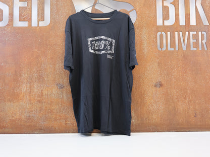 100% ESSENTIAL T-SHIRT / SCHWARZ / GR. XL / WEISSES SNAKE LOGO / COTTON-MIX