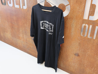 100% ESSENTIAL T-SHIRT / SCHWARZ / GR. XL / WEISSES SNAKE LOGO / COTTON-MIX