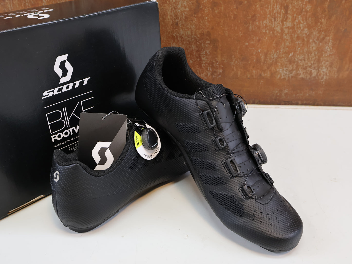SCOTT ROAD VERTEC BOA / HIGH-END RENNRADSCHUHE / GR. 46 / BLACK SILVER