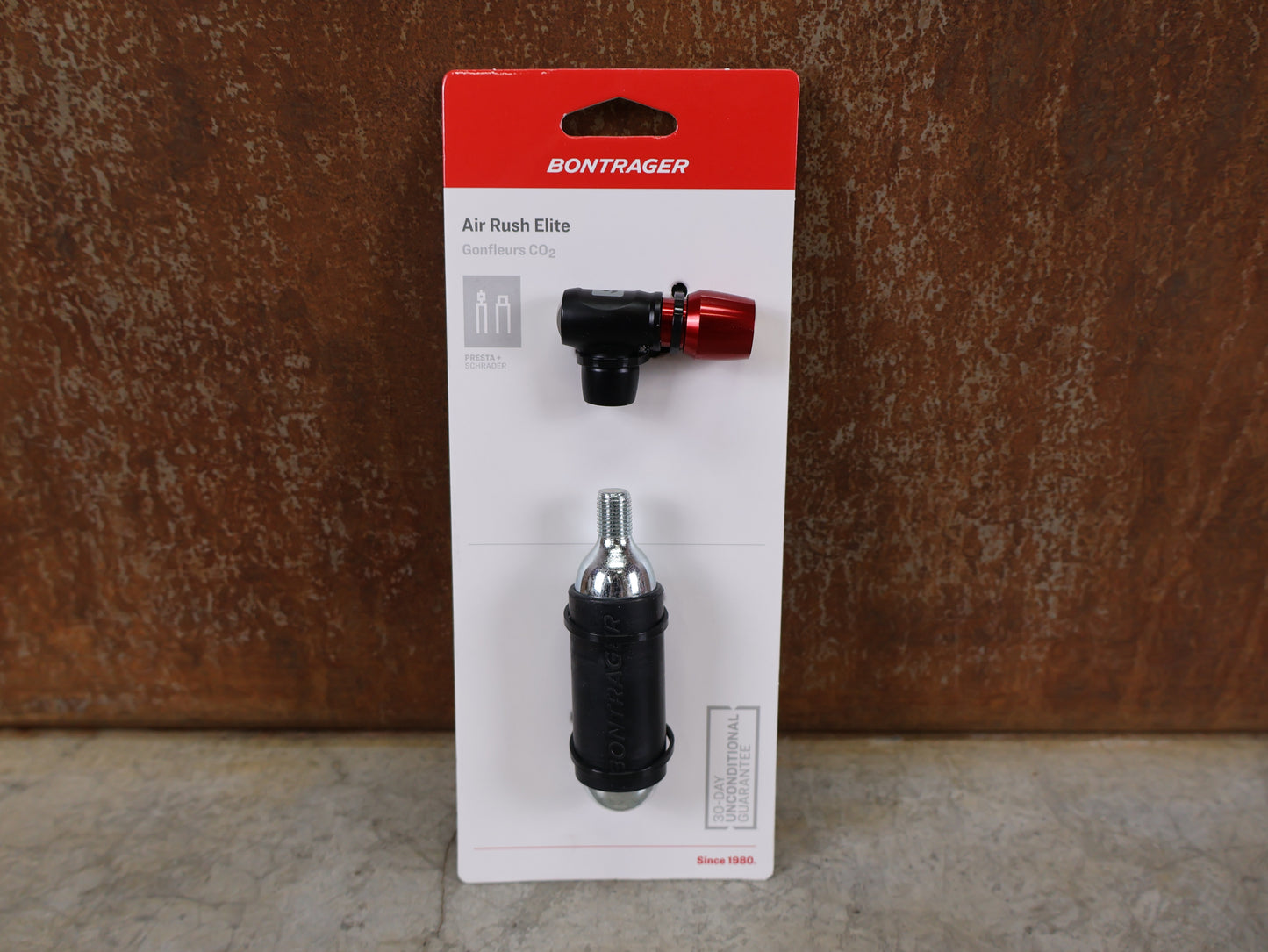 BONTRAGER AIR RUSH ELITE / CO2-PUMPE / PRESTA & SCHRADER / ROT-SCHWARZ / 110 G