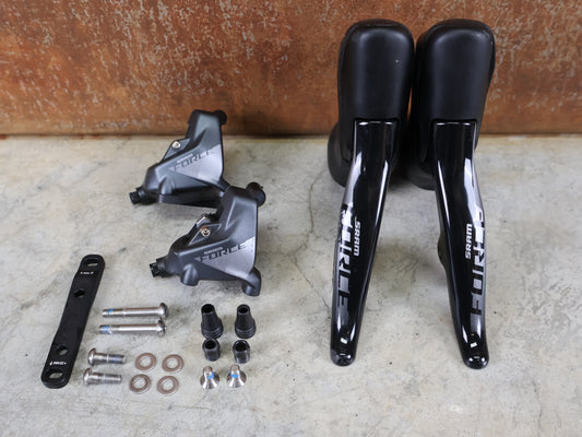 SRAM FORCE ETAP AXS SCHALT-BREMSHEBEL SET D1 / CARBON / 12-FACH / DISC / INKL. 160MM ADAPTER