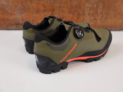 BONTRAGER FORAY MTB SHOE / BOA L6 / SIZE 40 / OLIVE GREY & ORANGE