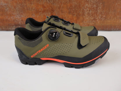 BONTRAGER FORAY MTB SHOE / BOA L6 / SIZE 40 / OLIVE GREY & ORANGE