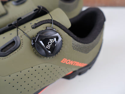 BONTRAGER FORAY MTB SHOE / BOA L6 / SIZE 40 / OLIVE GREY & ORANGE