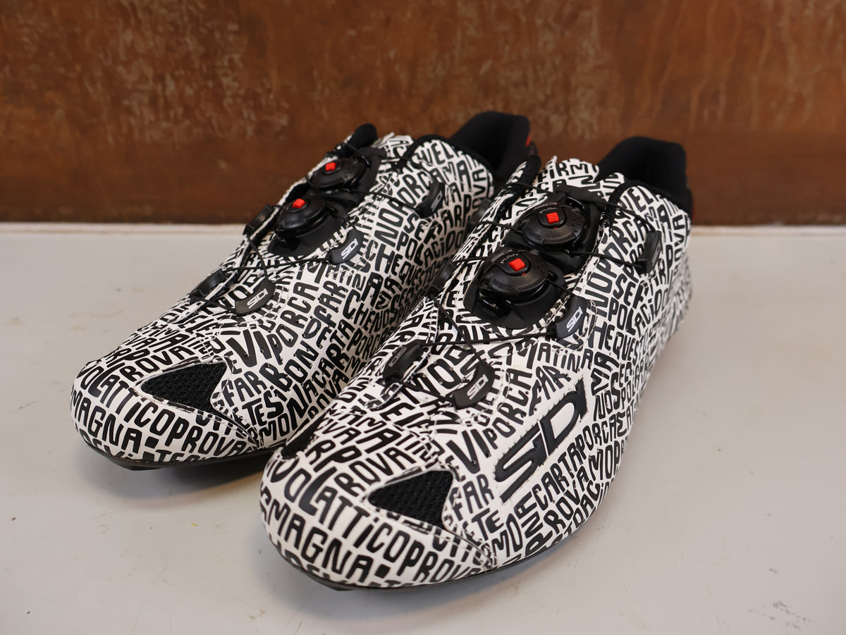 SIDI SHOT 2 DZERO RENNRADSCHUHE GR. 44 CARBON SCHWARZ WEISS