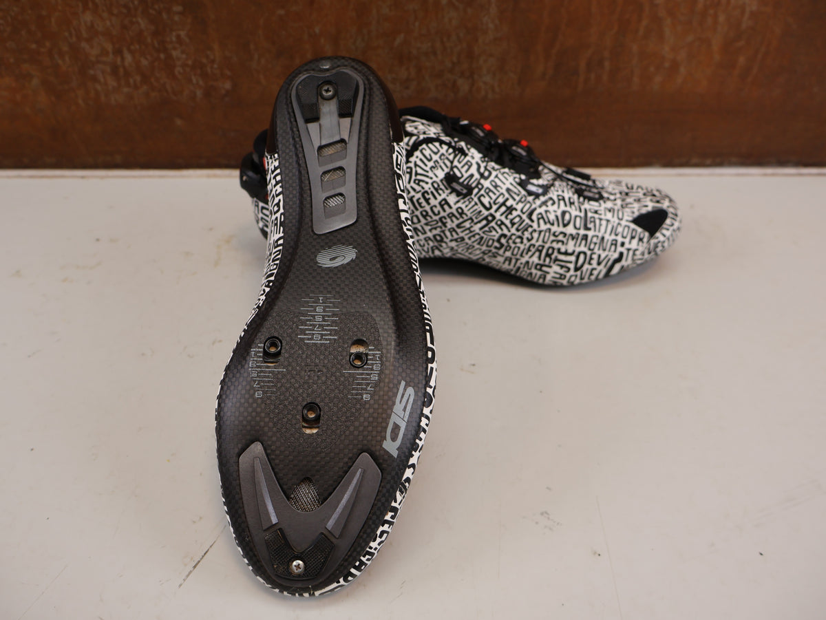SIDI SHOT 2 DZERO RENNRADSCHUHE GR. 44 CARBON SCHWARZ WEISS