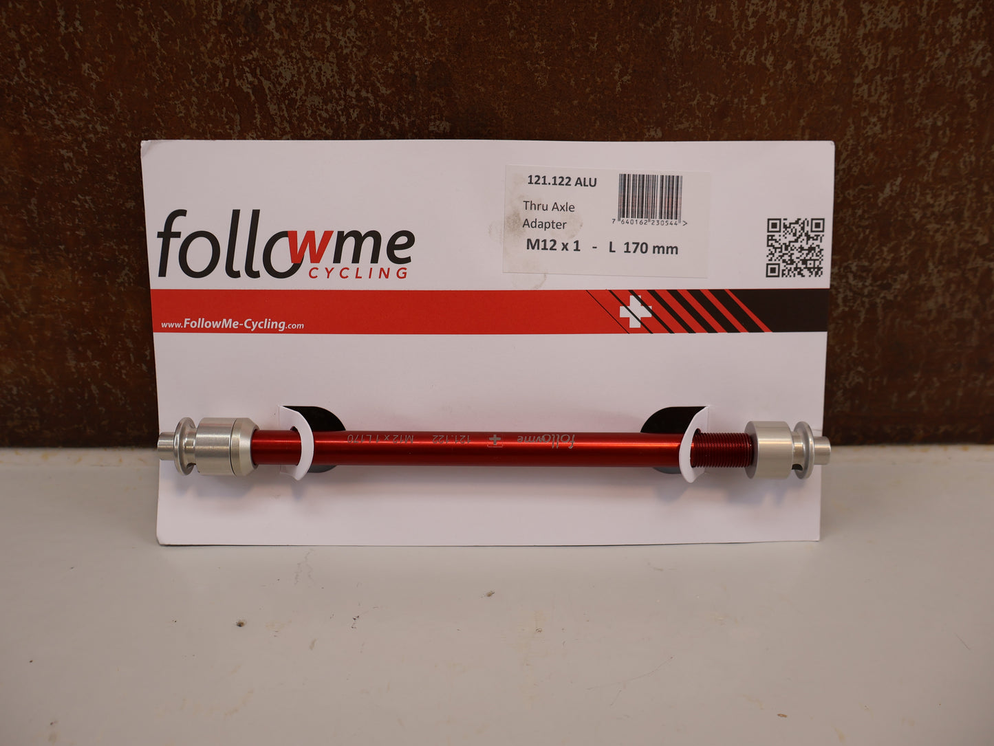 FOLLOWME THRU-AXLE M12X1.0X170 MM / ALUMINUM / RED / SYNTACE DT-SWISS BOOST
