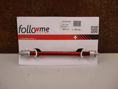 FOLLOWME THRU-AXLE M12X1.0X170 MM / ALUMINUM / RED / SYNTACE DT-SWISS BOOST