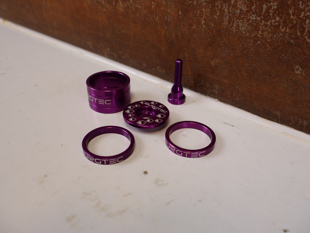 Burgtec Stem Spacer Top Cap Kit Purple Rain 1 1/8 Alu
