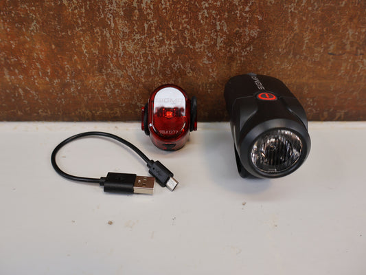 SIGMA AURA 35 USB + NUGGET II BELEUCHTUNGSSET / STVZO / AKKU FAHRRADLICHT