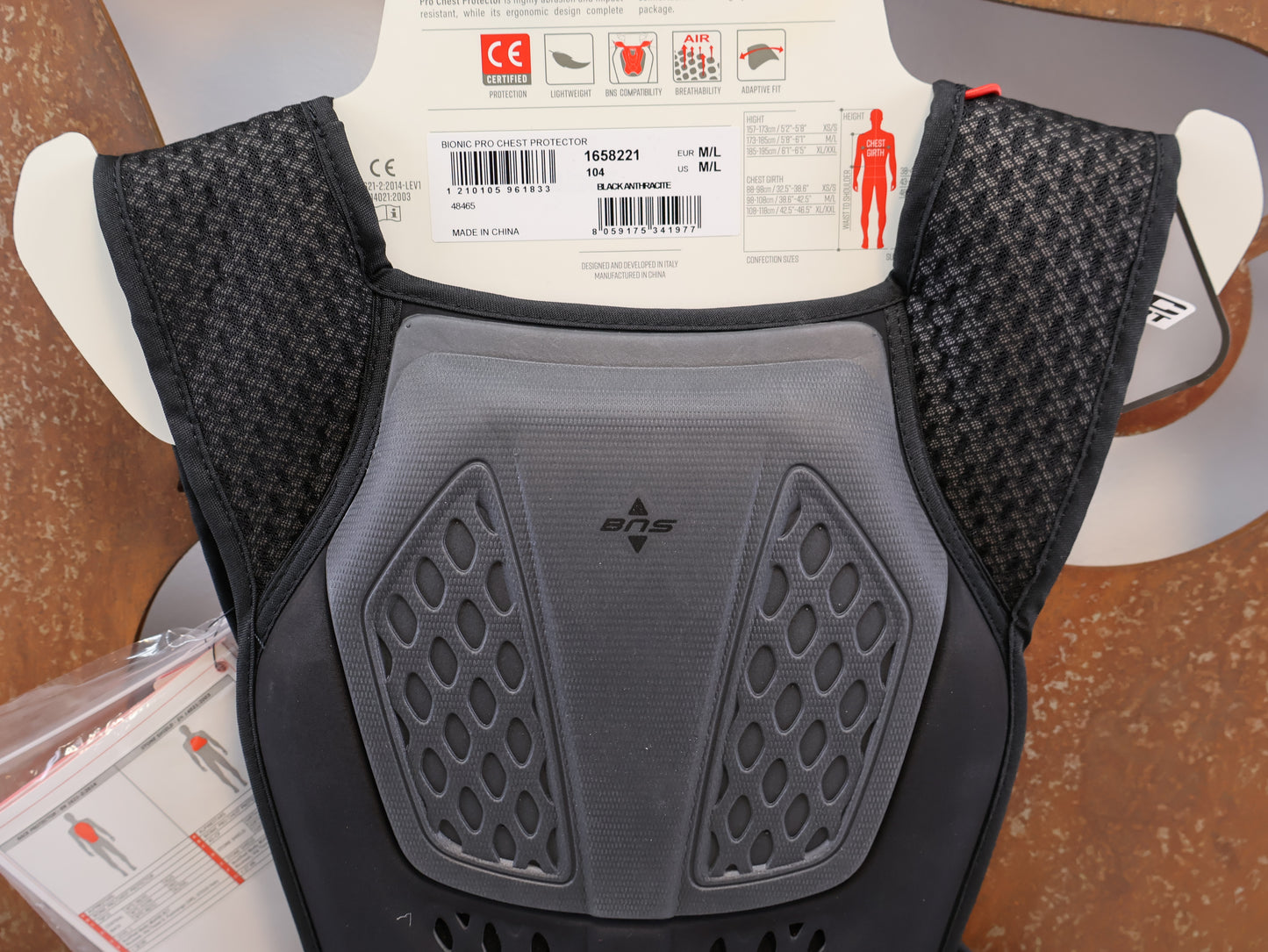 ALPINESTARS BIONIC PRO BRUSTPANZER / GRÖSSE M/L / BLACK-ANTHRACITE