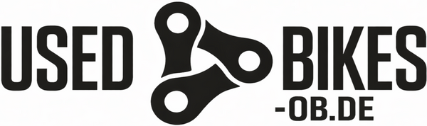 Logo USEDBIKES-OB.DE, weiß / schwarz mit schmalen Rändern