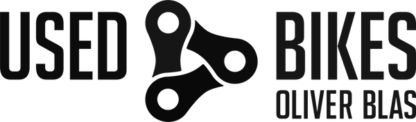 Logo von Used Bikes Oliver Blas in schwarz grau auf transparenten Hintergrund