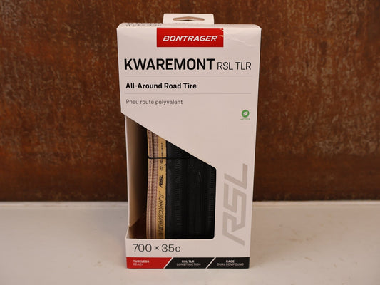 Reifen von Bontrager, BONTRAGER KWAREMONT RSL TLR RENNRADREIFEN 700X35C vor USEDBIKES-OB.DE Hintergrund