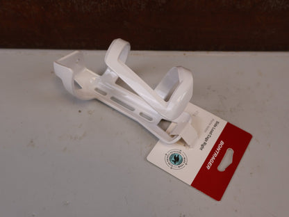 Trinkflaschen und Halter von Bontrager, BONTRAGER RIGHT SIDE LOAD FLASCHENHALTER WHITE RECYCLED vor USEDBIKES-OB.DE Hintergrund