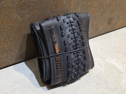 Reifen von Bontrager, BONTRAGER SAINTE - ANNE RSL XR TLR MOUNTAINBIKE REIFEN 29X2.40 vor USEDBIKES - OB.DE Hintergrund