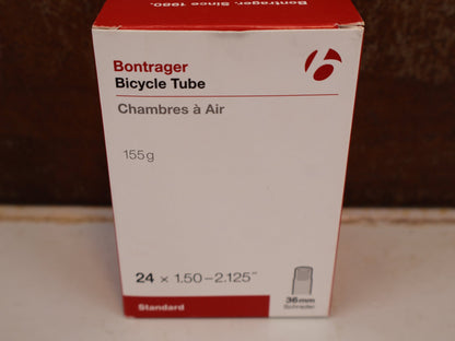 Reifen von Bontrager, BONTRAGER SCHLAUCH 24 ZOLL SCHRADER AUTOVENTIL 36MM / HAN 64780 vor USEDBIKES-OB.DE Hintergrund