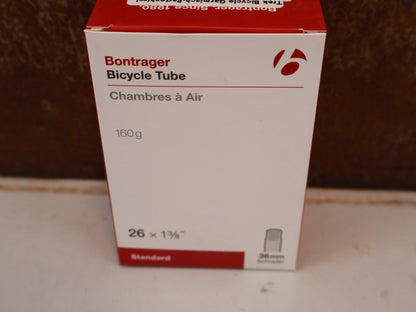 Reifen von Bontrager, BONTRAGER SCHLAUCH 26 ZOLL SCHRADER AUTOVENTIL 36MM / HAN 64786 vor USEDBIKES-OB.DE Hintergrund