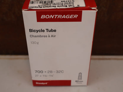 Reifen von Bontrager, BONTRAGER SCHLAUCH 28 ZOLL PRESTA SV VENTIL 80MM / HAN 513799 vor USEDBIKES-OB.DE Hintergrund