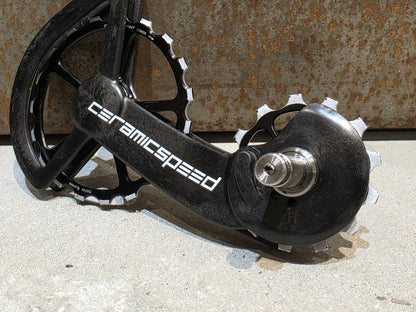 Schaltungsteile von Ceramicspeed, CERAMICSPEED OSPW COATED SHIMANO R9100 DURA ACE / R8000 ULTEGRA vor USEDBIKES - OB.DE Hintergrund