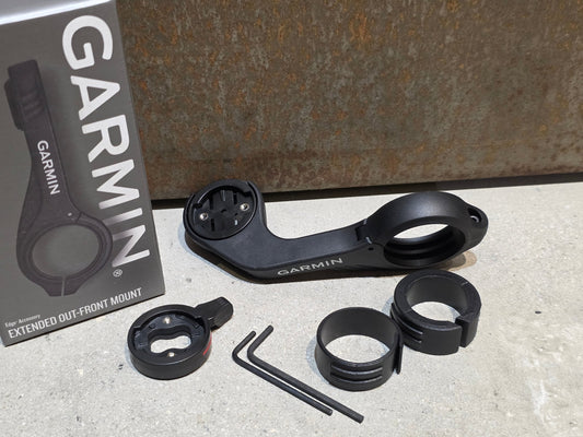 Computerhalterung von Garmin, GARMIN AERO KOMBI - LENKER - COMPUTERHALTERUNG vor USEDBIKES - OB.DE Hintergrund