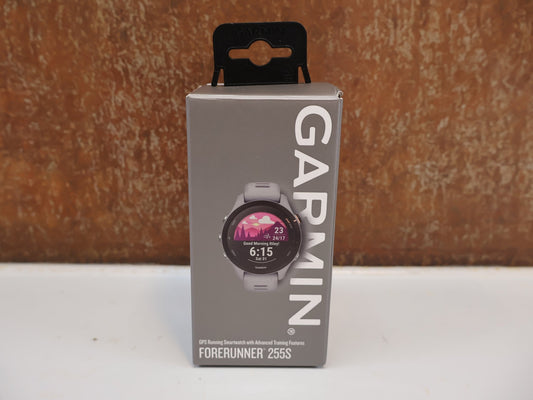 GPS-Geräte & Sensoren von Garmin, GARMIN FORERUNNER 255S SMARTWATCH / HELLGRAU SCHWARZ vor USEDBIKES-OB.DE Hintergrund