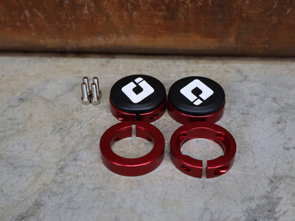 Griffe und Lenkerbänder von Odi, ODI X - TREME LOCK - ON GRIPS 130 MM BLACK / RED CLAMPS – D30XTB - R vor USEDBIKES - OB.DE Hintergrund