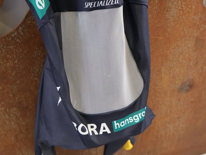 Anzug - BOH von Specialized, Red Bull BORA hansgrohe Aero Skinsuit Kurzarm Specialized vor USEDBIKES-OB.DE Hintergrund