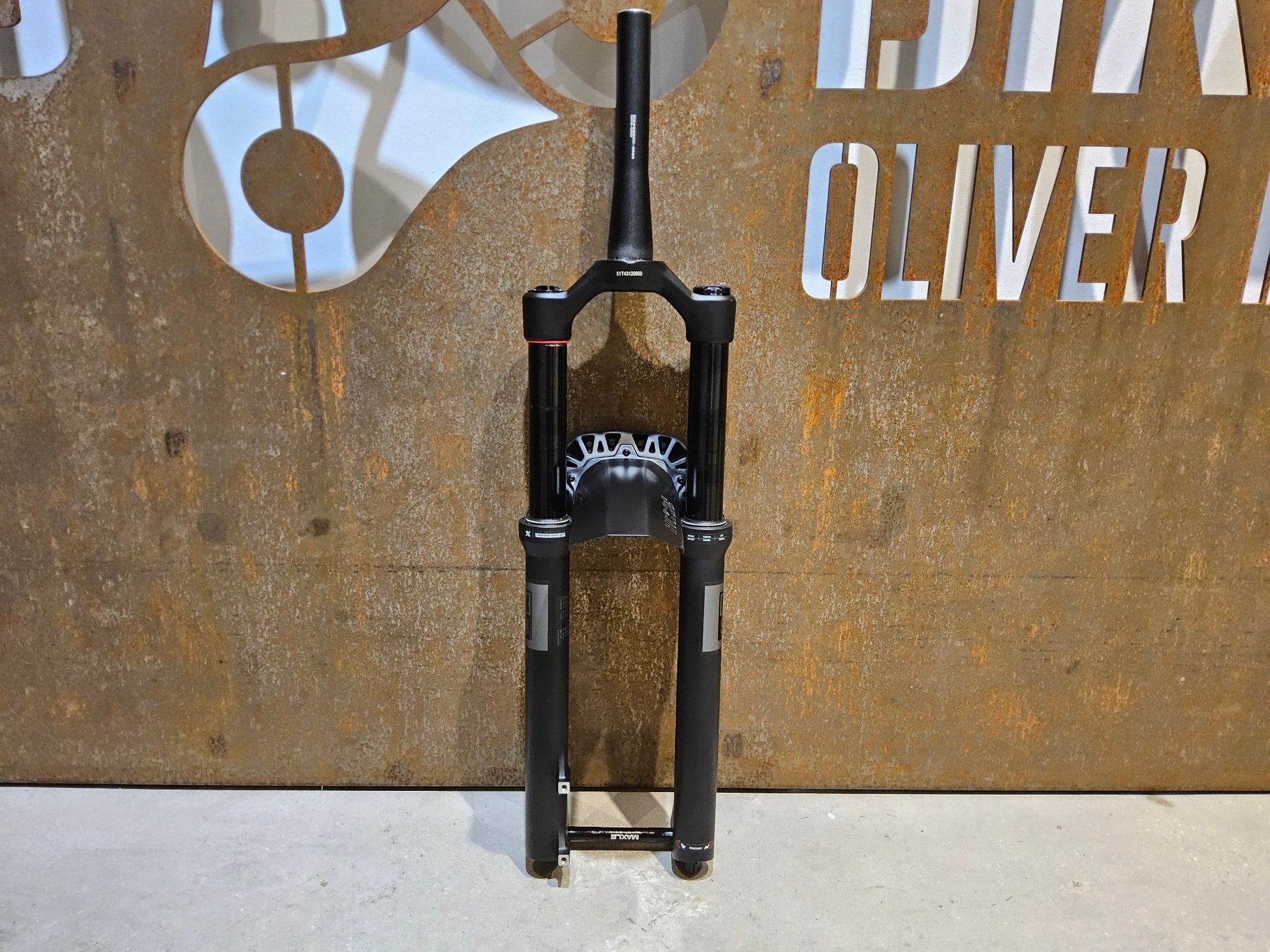 Federgabel von Rock Shox, ROCKSHOX PSYLO GOLD RC / 29" / 35MM / 160MM / BOOST / SCHWARZ MATT vor USEDBIKES - OB.DE Hintergrund