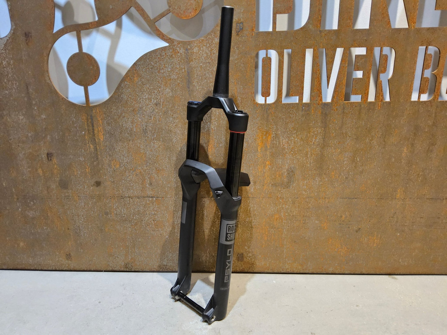 Federgabel von Rock Shox, ROCKSHOX PSYLO GOLD RC / 29" / 35MM / 160MM / BOOST / SCHWARZ MATT vor USEDBIKES - OB.DE Hintergrund