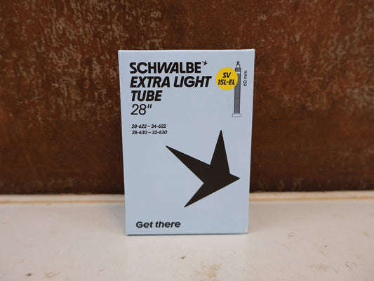 Reifen von Schwalbe, Schwalbe Nr. 15L-EL Extralight Schlauch SV 60mm 28" 28/34-622 vor USEDBIKES-OB.DE Hintergrund