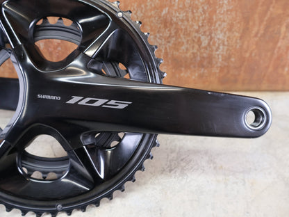 Kurbel von Shimano, SHIMANO 105 FC - R7100 / 2X12 - FACH KURBELGARNITUR / HOLLOWTECH II / 50 - 34 Z / 170MM vor USEDBIKES - OB.DE Hintergrund