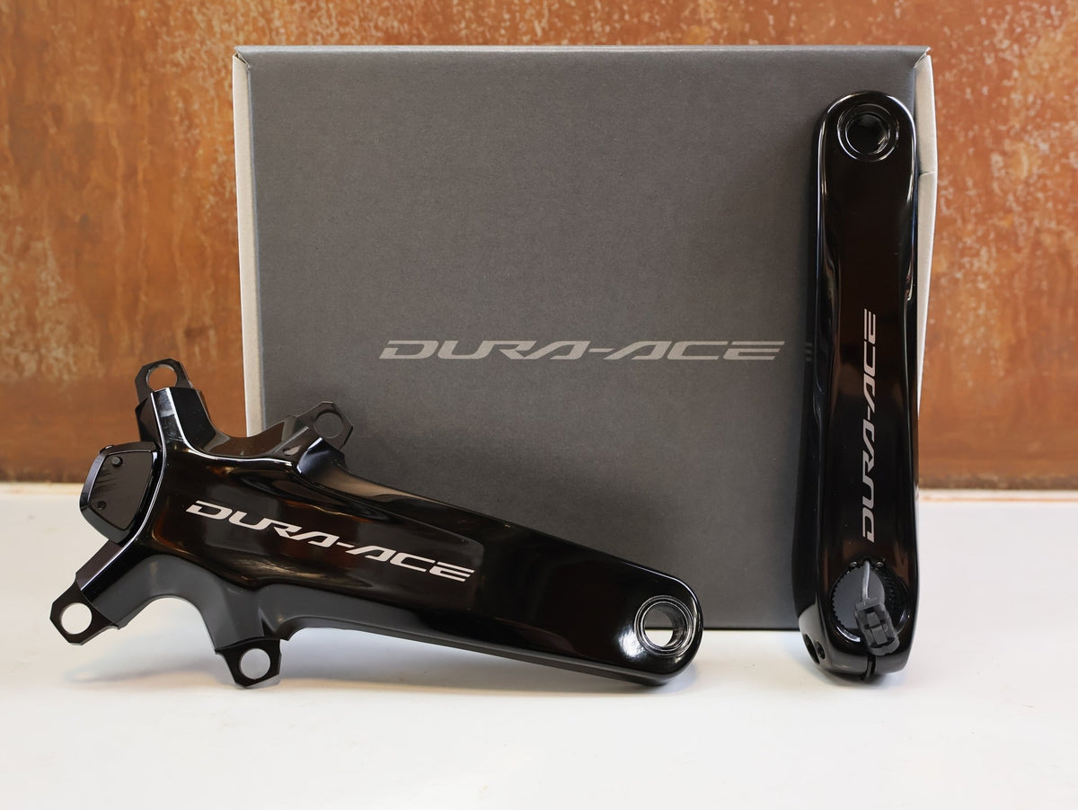 Powermeter von Shimano, Shimano Dura-Ace FC-R9200-P Powermeter Kurbel 165mm Road vor USEDBIKES-OB.DE Hintergrund