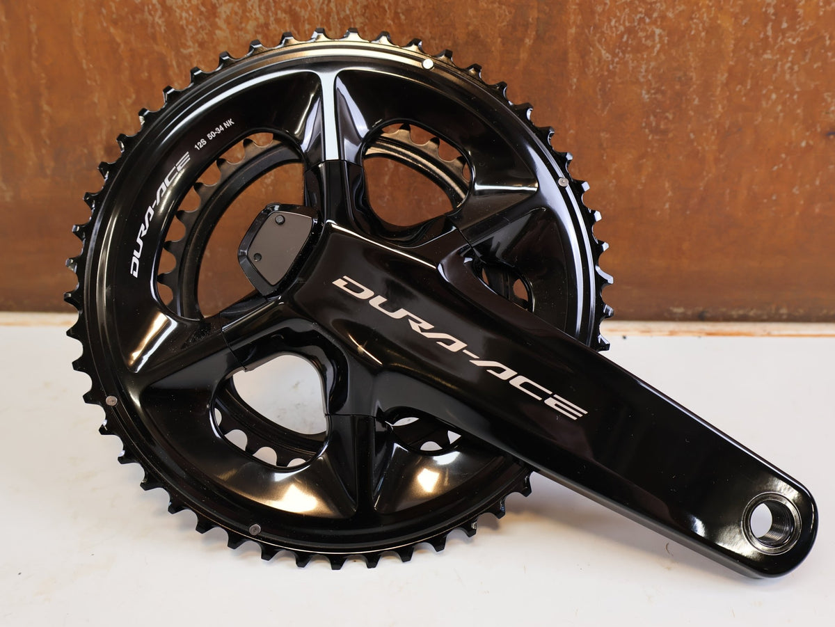 Kurbel von Shimano, Shimano Dura-Ace FC-R9200-P Powermeter Kurbel 170mm 50-34 vor USEDBIKES-OB.DE Hintergrund