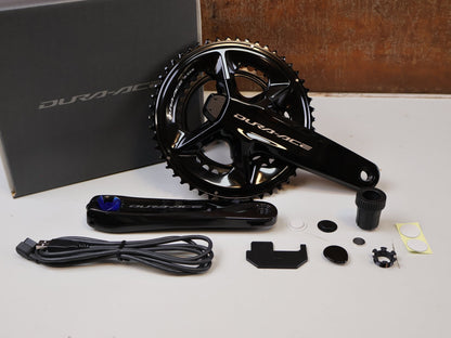 Schaltgruppen von Shimano, SHIMANO DURA ACE R9200 POWERMETER GRUPPE 165MM 52-36 11-34 12F vor USEDBIKES-OB.DE Hintergrund