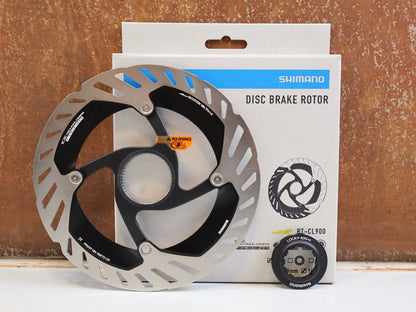 Bremsscheibe von Shimano, Shimano Dura-Ace RT-CL900 Bremsscheibe 160mm Center Lock vor USEDBIKES-OB.DE Hintergrund