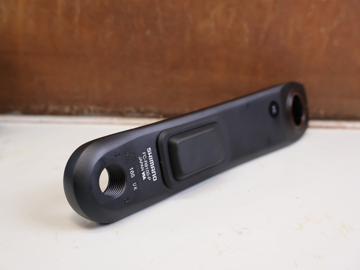 Kurbel von Shimano, SHIMANO ULTEGRA FC R8100 P POWERMETER KURBEL 165MM OHNE KETTENBLATT vor USEDBIKES-OB.DE Hintergrund